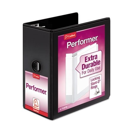 Cardinal Brands Cardinal, PERFORMER CLEARVUE SLANT-D RING BINDER, 3 RINGS, 5in CAPACITY, 11 X 8.5, BLACK 17951